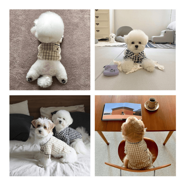 Check Pajama Shirt - Navy Clothing Small Stuff