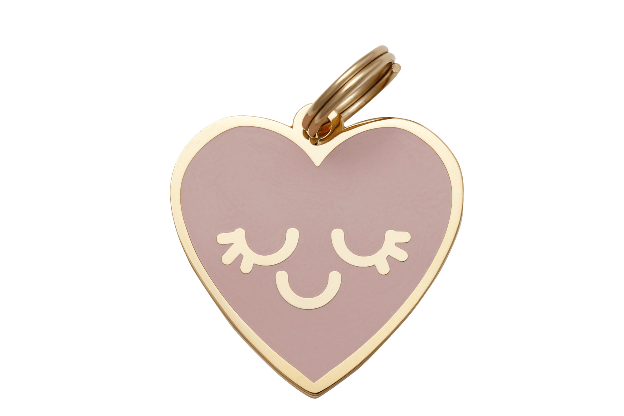 Smiling Heart Enamel Charm / ID Tag (Free Custom Engraving) Charms Two Tails