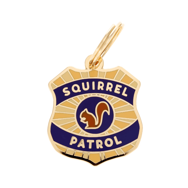 Squirrel Patrol Enamel Charm / ID Tag (Free Custom Engraving) Charms Two Tails