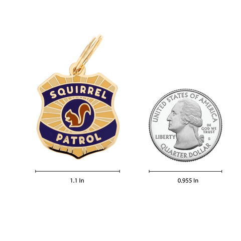 Squirrel Patrol Enamel Charm / ID Tag (Free Custom Engraving) Charms Two Tails
