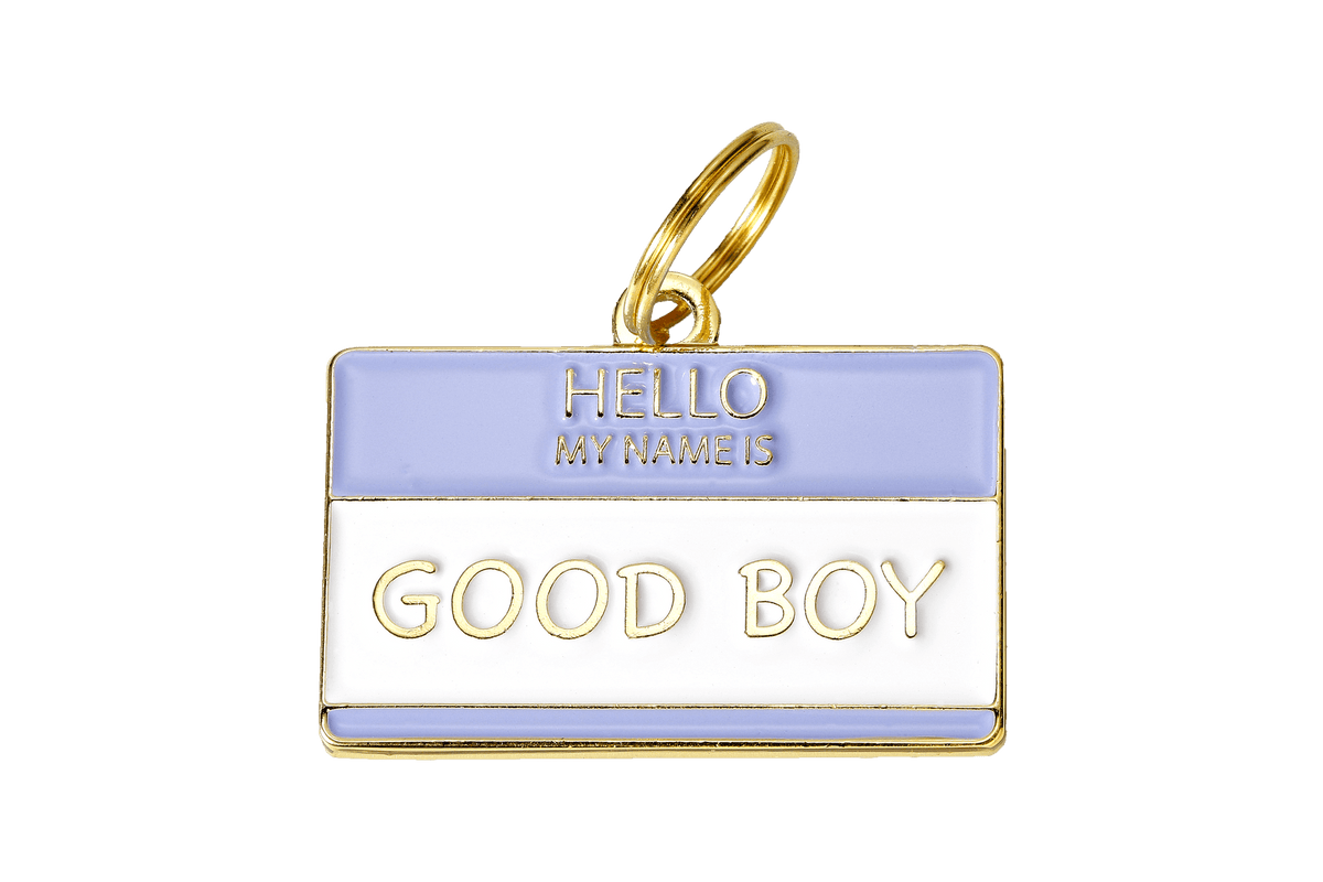 Good Boy Enamel Charm / ID Tag (Free Custom Engraving)