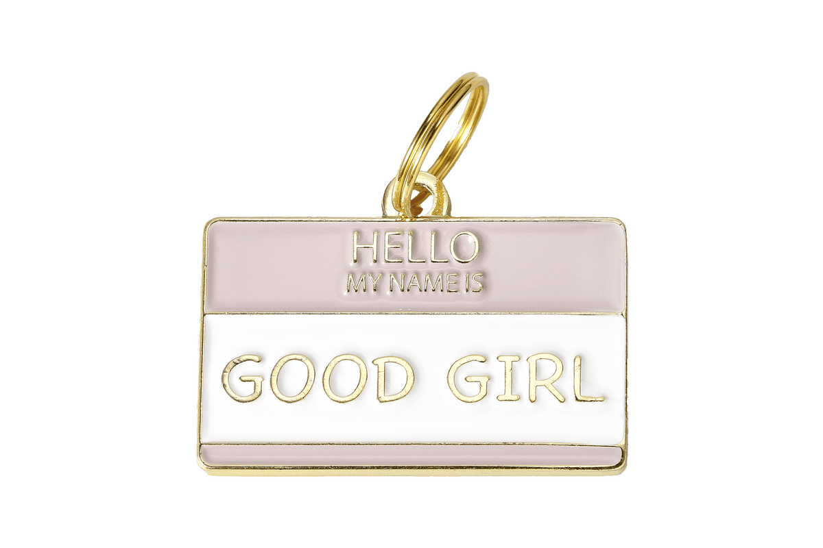 Good Girl Enamel Charm / ID Tag (Free Custom Engraving)