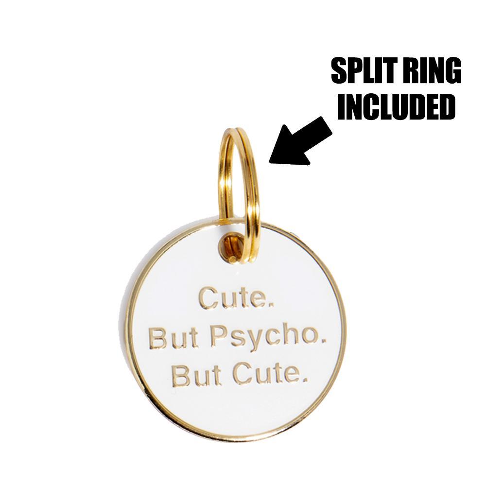 Cute but Psycho ID Tag (Free Custom Engraving!) Charms Trill Paws