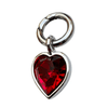 Ruby Heart Charm (Rhodium Plated) Charms Lulubell