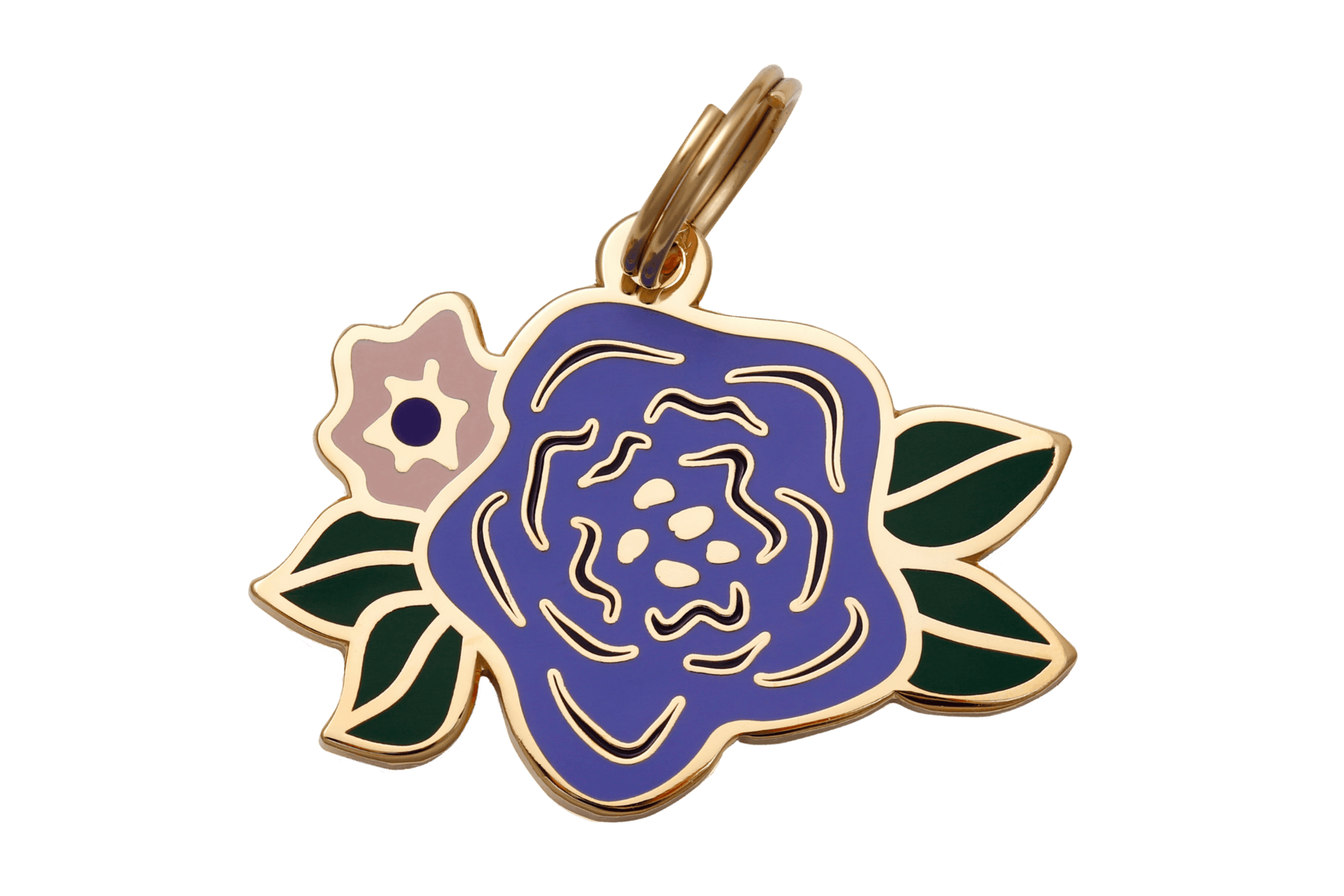 Wild Flower Enamel Charm / ID Tag (Free Custom Engraving) Charms Two Tails