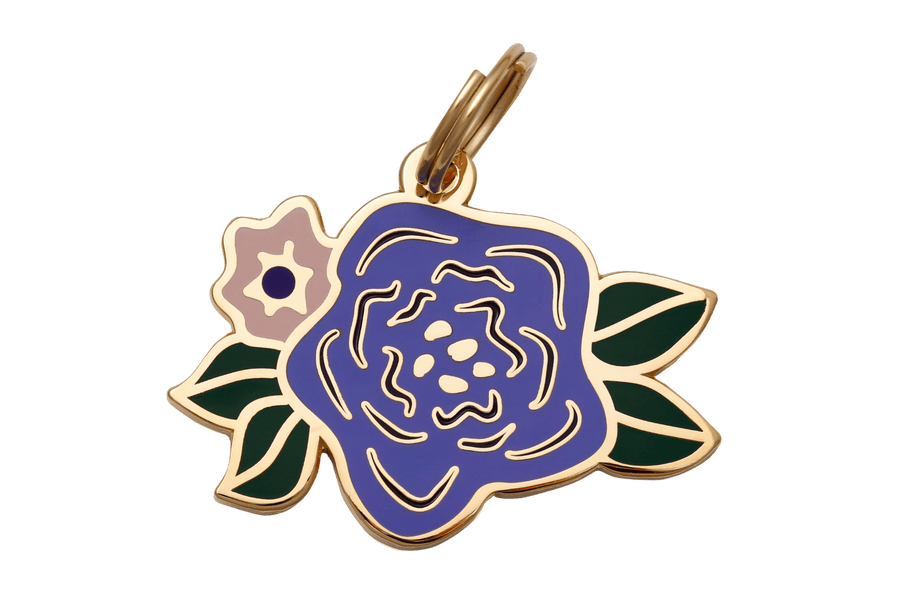 Wild Flower Enamel Charm / ID Tag (Free Custom Engraving) Charms Two Tails 