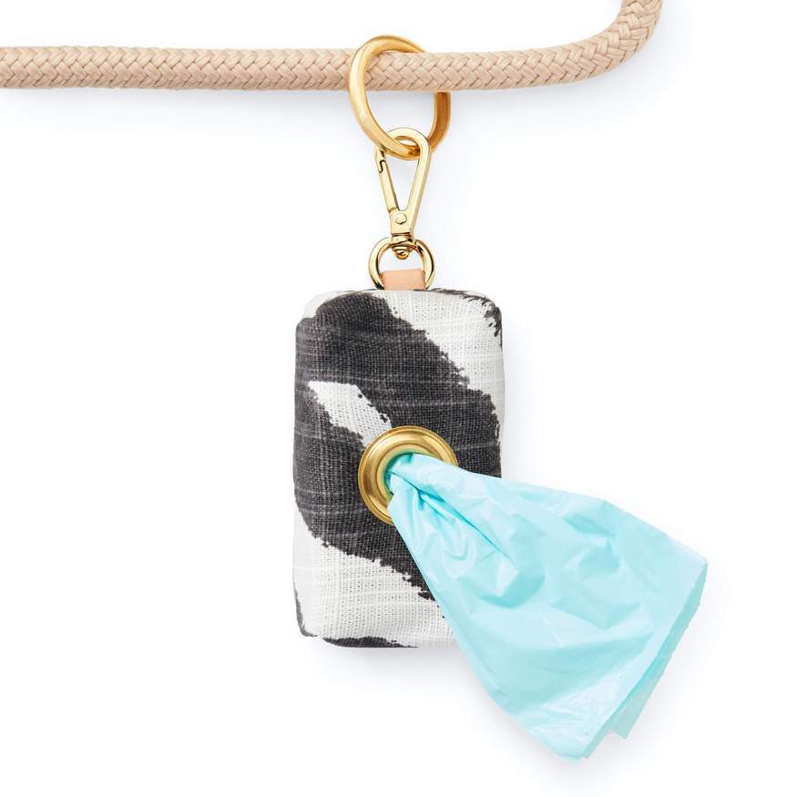 Ebony Zebra Poop Bag Holder Leash Bag Leash Accessories The Foggy Dog