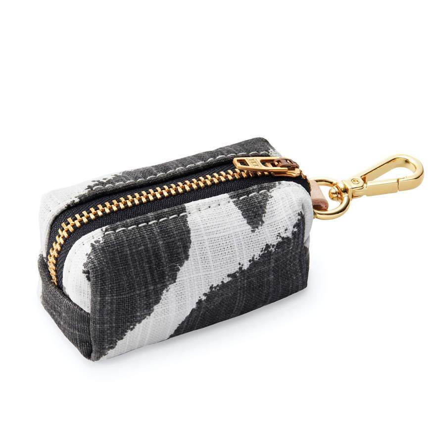 Ebony Zebra Poop Bag Holder Leash Bag Leash Accessories The Foggy Dog