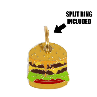 Hamburger ID Tag (Free Custom Engraving!) Charms Trill Paws
