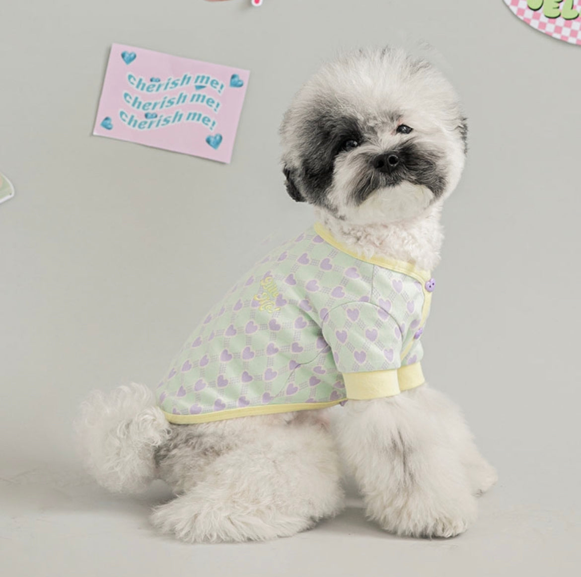 Preppy Hearts Cardigan - Mint