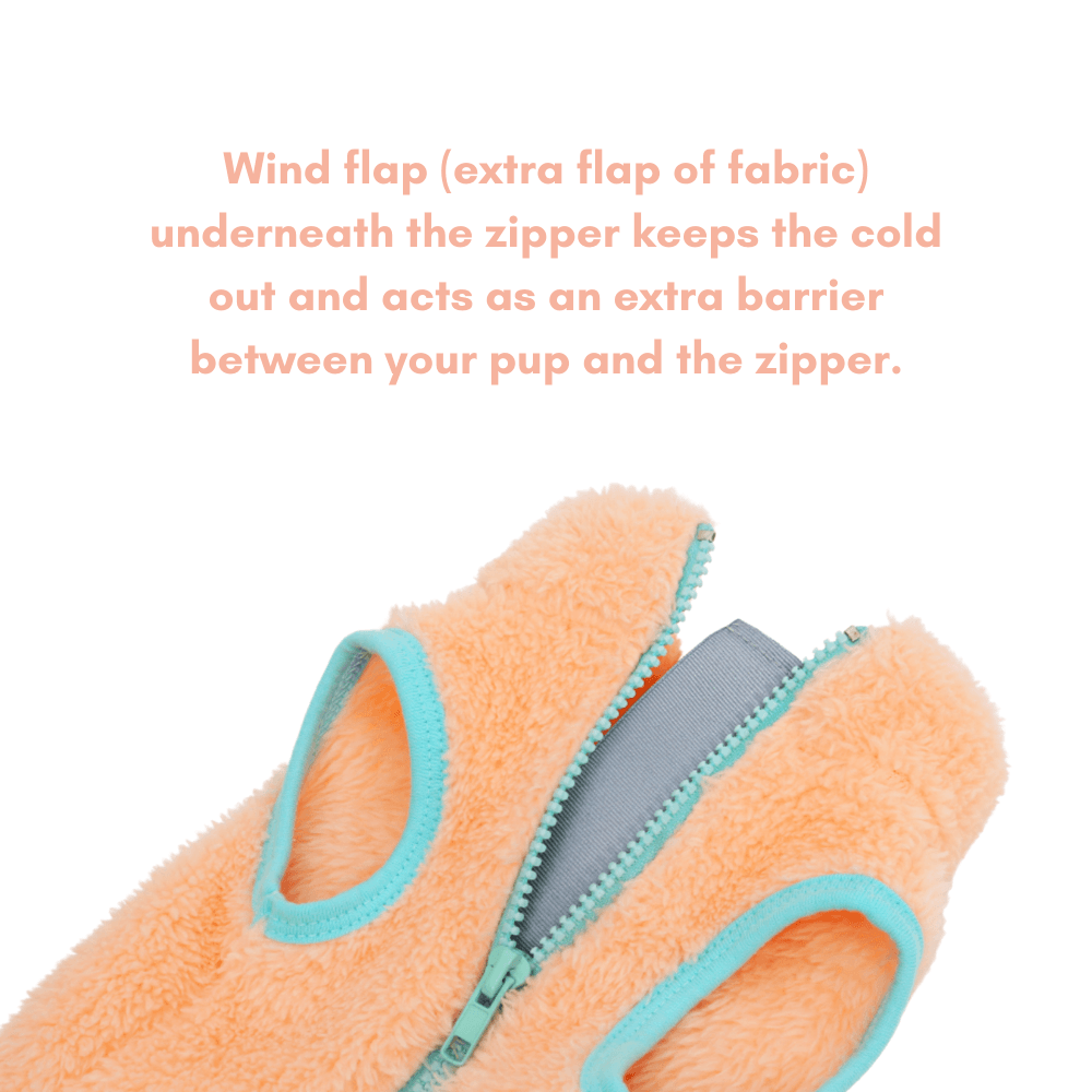 Neon Boa Fleece Vest - Peach Clothing ITS DOG